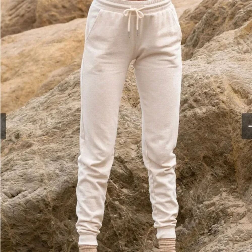 MATE The Label Organic Terry Classic Jogger Sweatpants, Bone, Size L